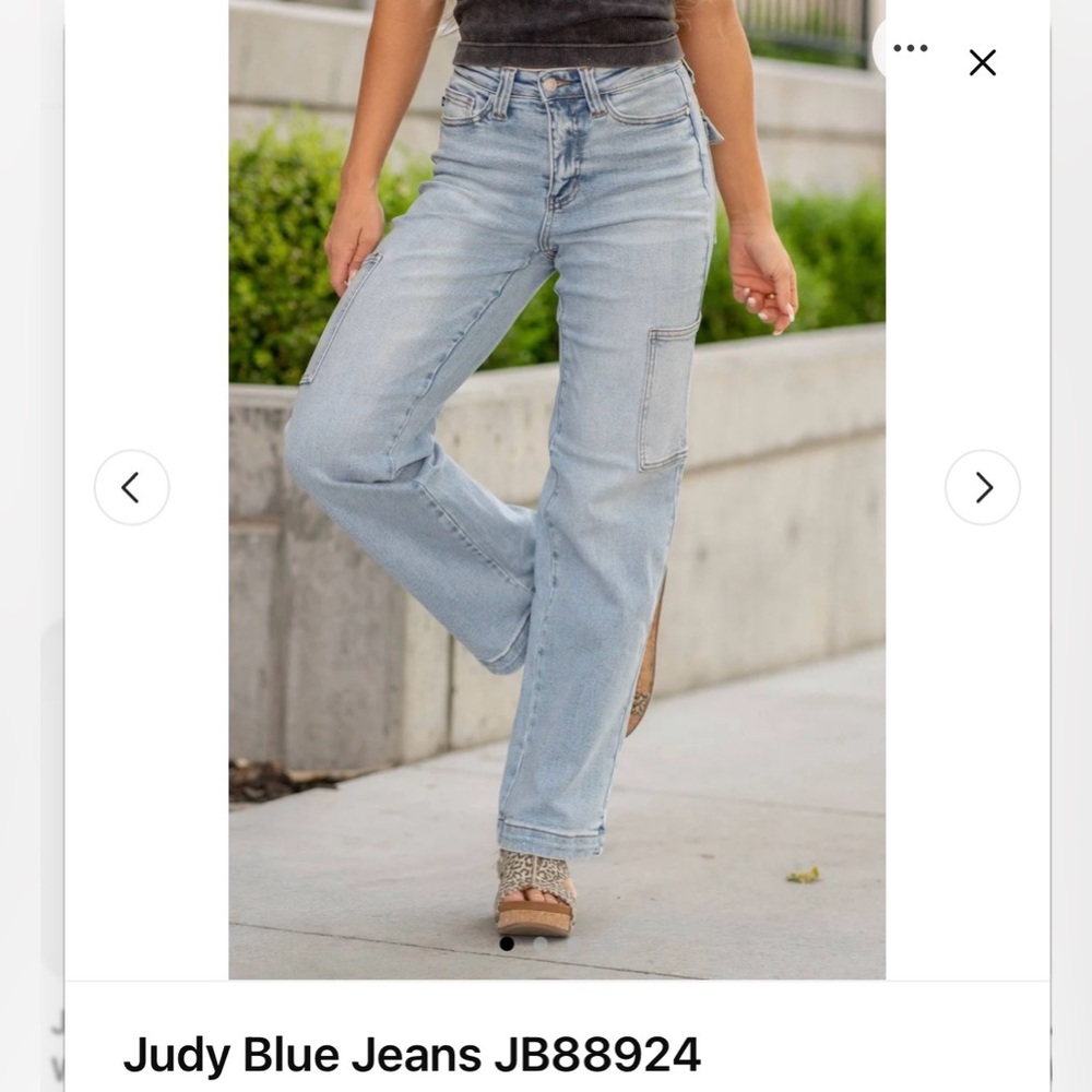 Judy Blue High Waist Cargo Wide Leg Denim- Size 25